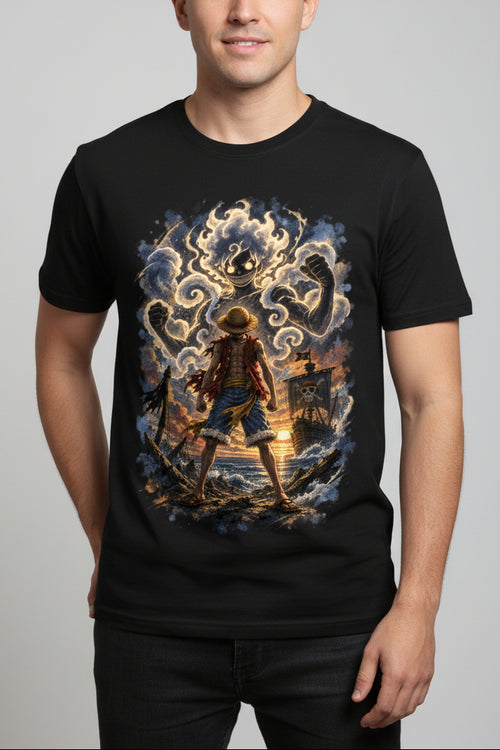 Stand tall. Break your limits. 
Chase the dream.

A battle-worn adventurer faces the horizon as his ultimate potential rises behind him—an explosive symbol of freedom, determination, and refusing to give up.

Featuring dramatic watercolor-and-ink artwork, crashing waves, fiery skies, and powerful transformation imagery, this tee was made for those who believe no dream is too big and no adventure is ever over.

Collect moments. Chase dreams. Live the Adventure!